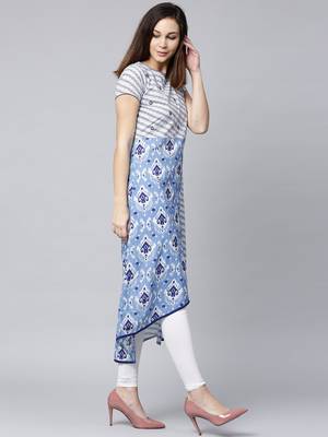 Blue printed Cotton kurti 2