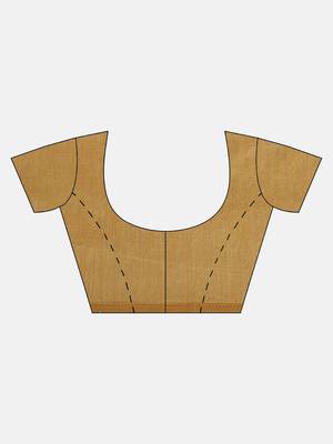 Orange hand woven linen saree with blouse 5