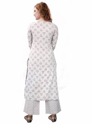 Grey printed cotton cotton-kurtis 2