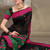 Black embroidered silk saree with blouse
