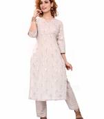Grey printed cotton cotton-kurtis