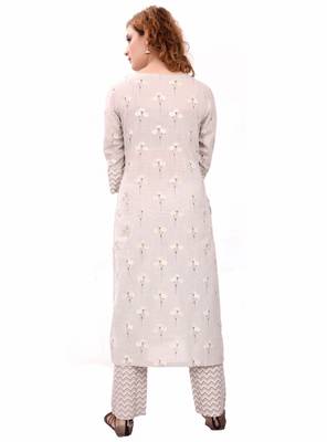 Grey printed cotton cotton-kurtis 2