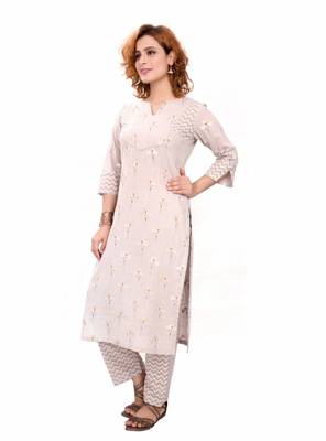 Grey printed cotton cotton-kurtis 3