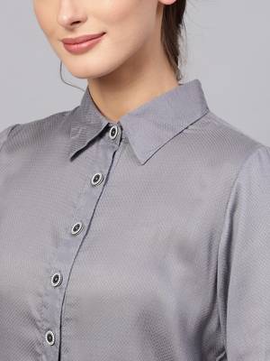 Grey printed Rayon kurti 4