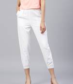 White plain cotton trousers