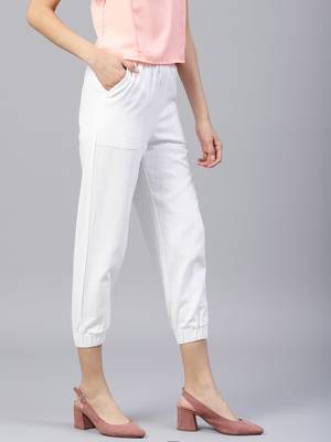 White plain cotton trousers 2
