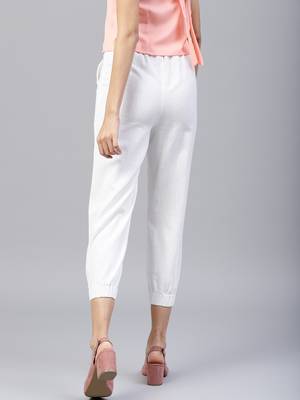 White plain cotton trousers 4