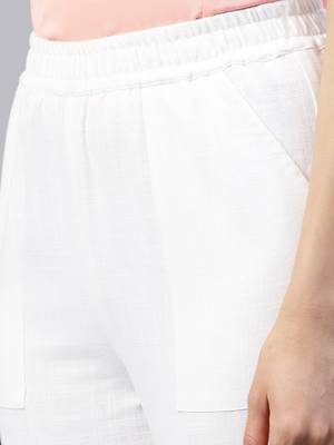 White plain cotton trousers 5