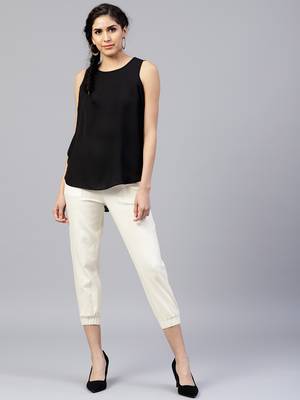 White plain cotton trousers 2