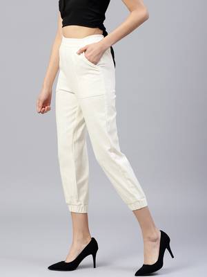 White plain cotton trousers 3