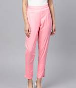 Pink plain cotton trousers