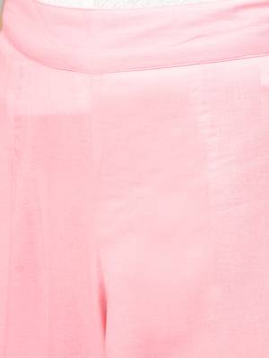 Pink plain cotton trousers 5
