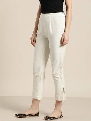 White plain cotton trousers 2