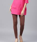 Brown plain cotton leggings