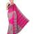 Hot Pink Hand Weaving Work Cotton Ikkot Design Handloom saree With blouse