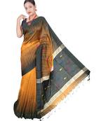 Peru Hand Weaving Work Cotton Silk Ikkot Design Handloom saree With blouse