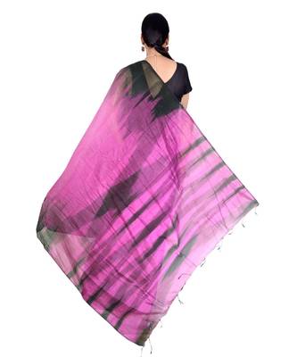 Purple Hand Weaving Work Cotton Silk Ikkot Design Handloom saree With blouse 2