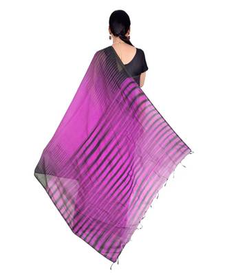 Purple Hand Weaving Work Cotton Silk Ikkot Design Handloom saree With blouse 2