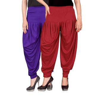 Multicolor plain viscose leggings 1