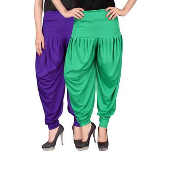 Multicolor plain viscose leggings 1