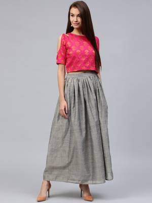 multicolor printed Chanderi stitched kurta sets 1