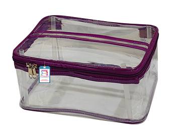 atorakushon   Fabric Multipurpose Make Up Pouches Jewellery Necklace Cosmetic Organizer for Wardrobe Pack of 1 Purple 1