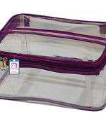 atorakushon   Fabric Multipurpose Make Up Pouches Jewellery Necklace Cosmetic Organizer for Wardrobe Pack of 1 Purple