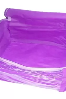 Atorakushon non wovan Fabric Combo Saree Cover Blouse Clothes Storage Bag Wardrobe Organiser Set of 3 (Purple)