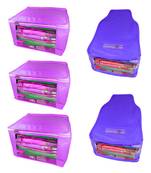 Atorakushon non wovan Fabric Combo Saree Cover Blouse Clothes Storage Bag Wardrobe Organiser Set of 5 (Purple)