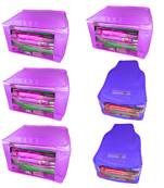 Atorakushon non wovan Fabric Combo Saree Cover Blouse Clothes Storage Bag Wardrobe Organiser Set of 6 (Purple)