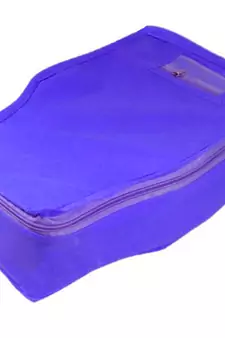Atorakushon non wovan Fabric Combo Saree Cover Blouse Clothes Storage Bag Wardrobe Organiser Set of 6 (Purple)