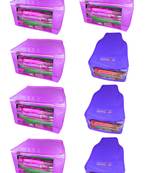 Atorakushon non wovan Fabric Combo Saree Cover Blouse Clothes Storage Bag Wardrobe Organiser Set of 8 (Purple)