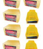 Atorakushon non wovan Fabric Combo Saree Cover Blouse Clothes Storage Bag Wardrobe Organiser Set of 8 (Cream)