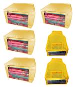 Atorakushon non wovan Fabric Combo Saree Cover Blouse Clothes Storage Bag Wardrobe Organiser Set of 6 (Cream)