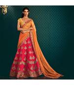 Magenta embroidered Silk bridal-lehengas