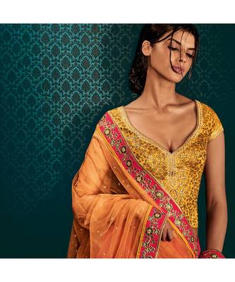 Magenta embroidered Silk bridal-lehengas 4