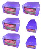 Atorakushon non wovan Fabric Combo Saree Cover Blouse Clothes Storage Bag Wardrobe Organiser Set of 6 (Blue)