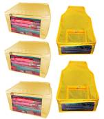 Atorakushon non wovan Fabric Combo Saree Cover Blouse Clothes Storage Bag Wardrobe Organiser Set of 5 (Cream)