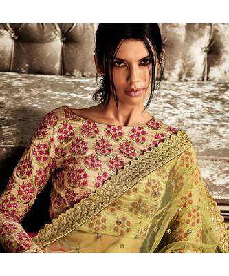 pink embroidered Bhagalpuri Silk bridal-lehengas 3