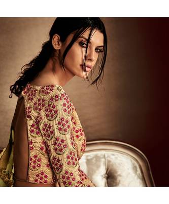 pink embroidered Bhagalpuri Silk bridal-lehengas 4