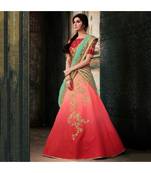 red embroidered satin bridal-lehengas