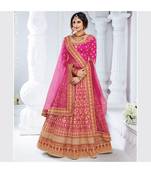 Magenta embroidered Bhagalpuri Silk bridal-lehengas