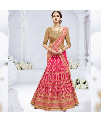 Pink embroidered silk bridal-lehengas 1