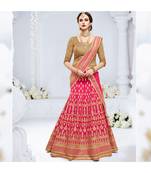 Pink embroidered silk bridal-lehengas