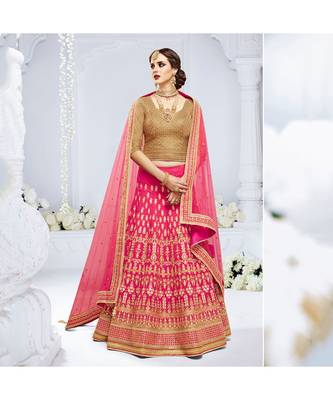 Pink embroidered silk bridal-lehengas 2