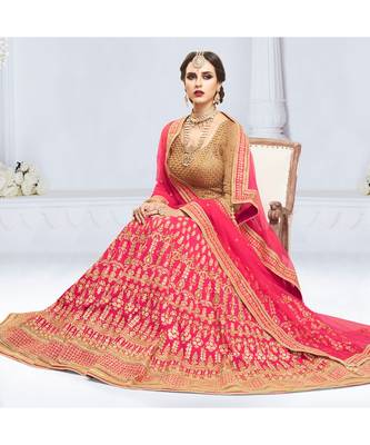 Pink embroidered silk bridal-lehengas 5