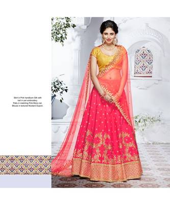 Pink embroidered silk bridal-lehengas 1