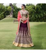 multicolor embroidered Bhagalpuri Silk bridal-lehengas