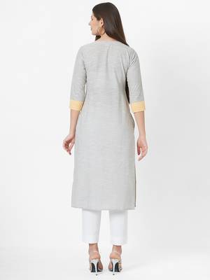Mustard printed cotton ethnic-kurtis 2