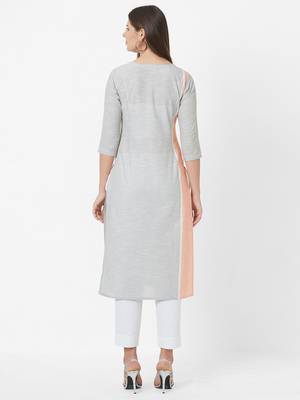 Peach printed cotton ethnic-kurtis 2